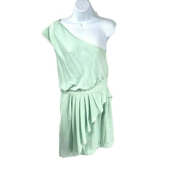BCBG Generation Size 6 Dress One Shoulder Blouson Chiffon Greek Goddess - Picture 1 of 10